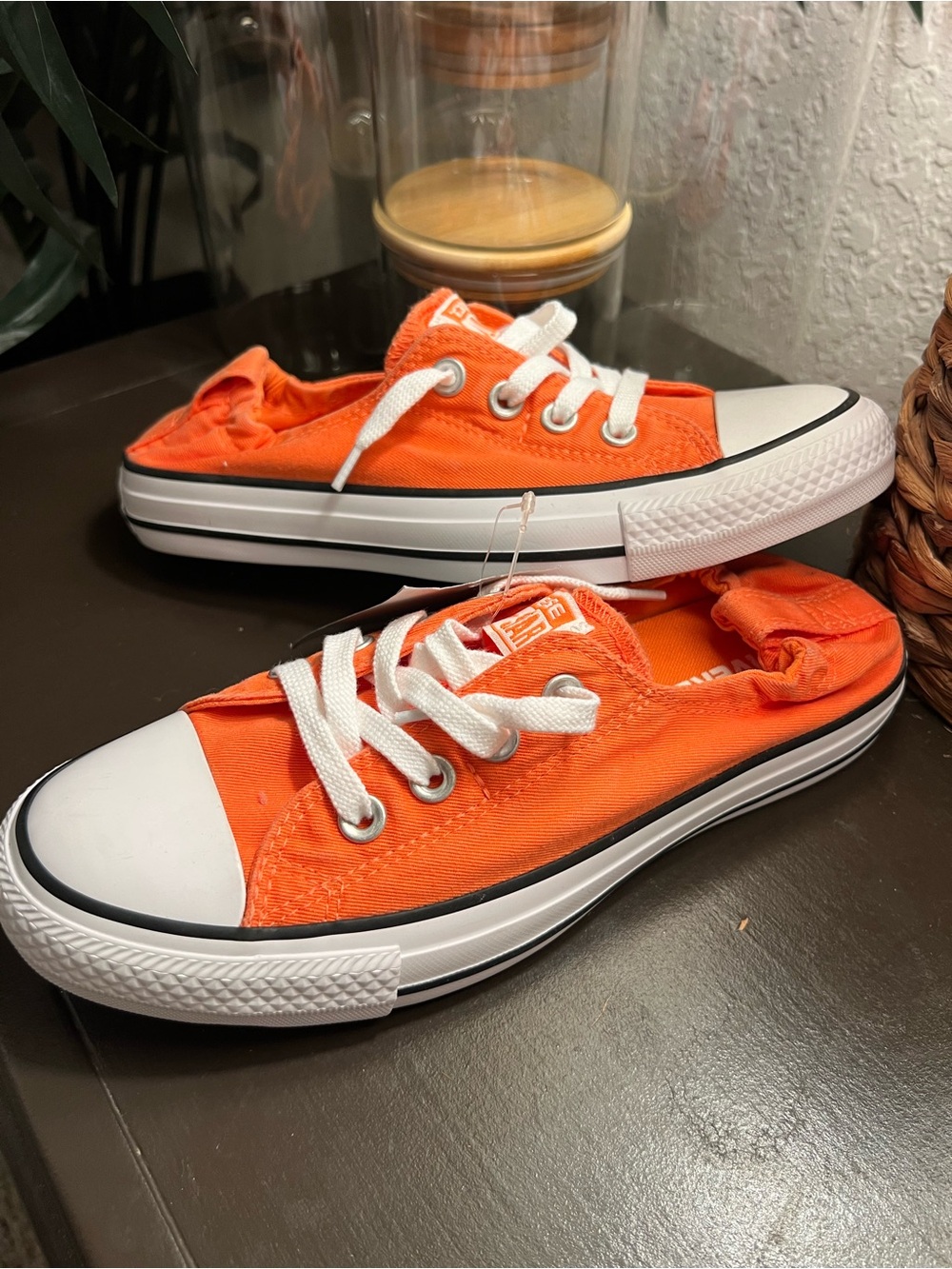 NEW Converse Shoreline Chucks Slip on Women 7 Tangerine Orange